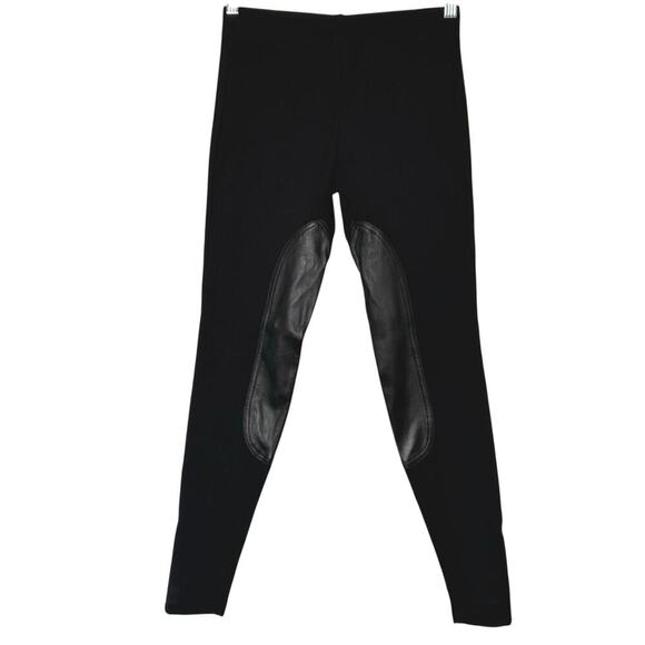 Anthropologie People Like Frank Black Leggings Vegan Leather Chaps Womens Sz 2 - Picture 1 of 6